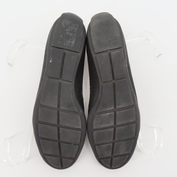 Talbots Women 6 B Shimmer Black Leather Cut Out Round Toe Ballet Flats Shoes - Picture 9 of 11